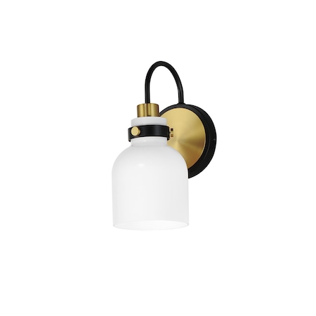 Maxim Lighting Milk 1-Light Sconce, Satin Brass 12331WTBKSBR